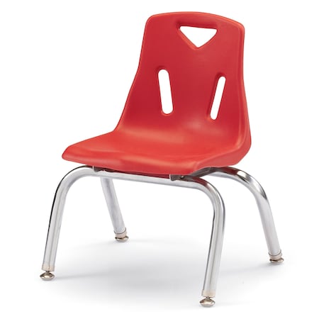 Jonti-Craft Berries Stacking Chair with Chrome-Plated Legs, 10 in. Ht, Red 8140JC1008